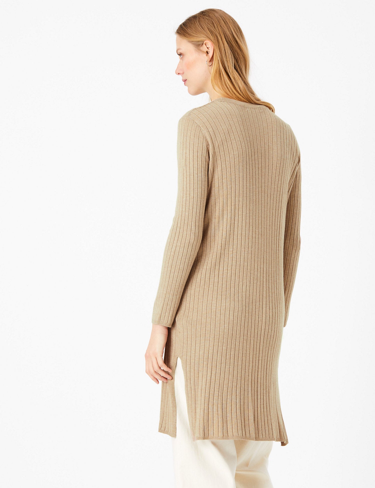 Ribbed Longline Cardigan