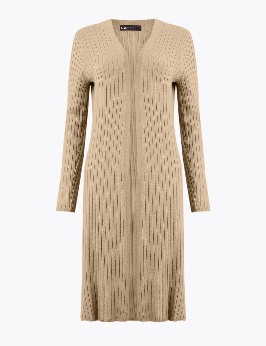 Ribbed Longline Cardigan