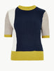 Cotton Rich Colour Block Knitted Top