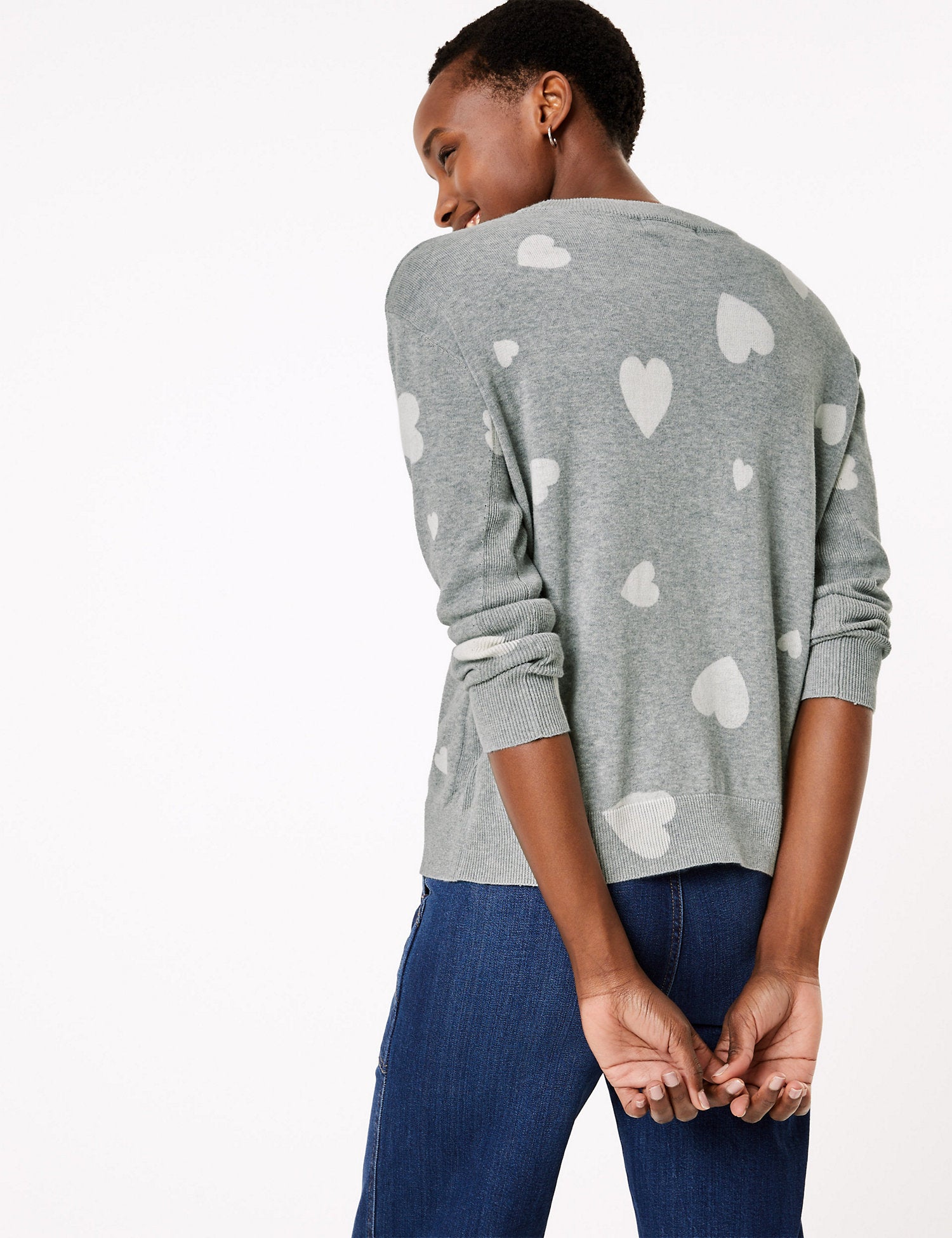 Pure Cotton Printed Relaxed Jumper