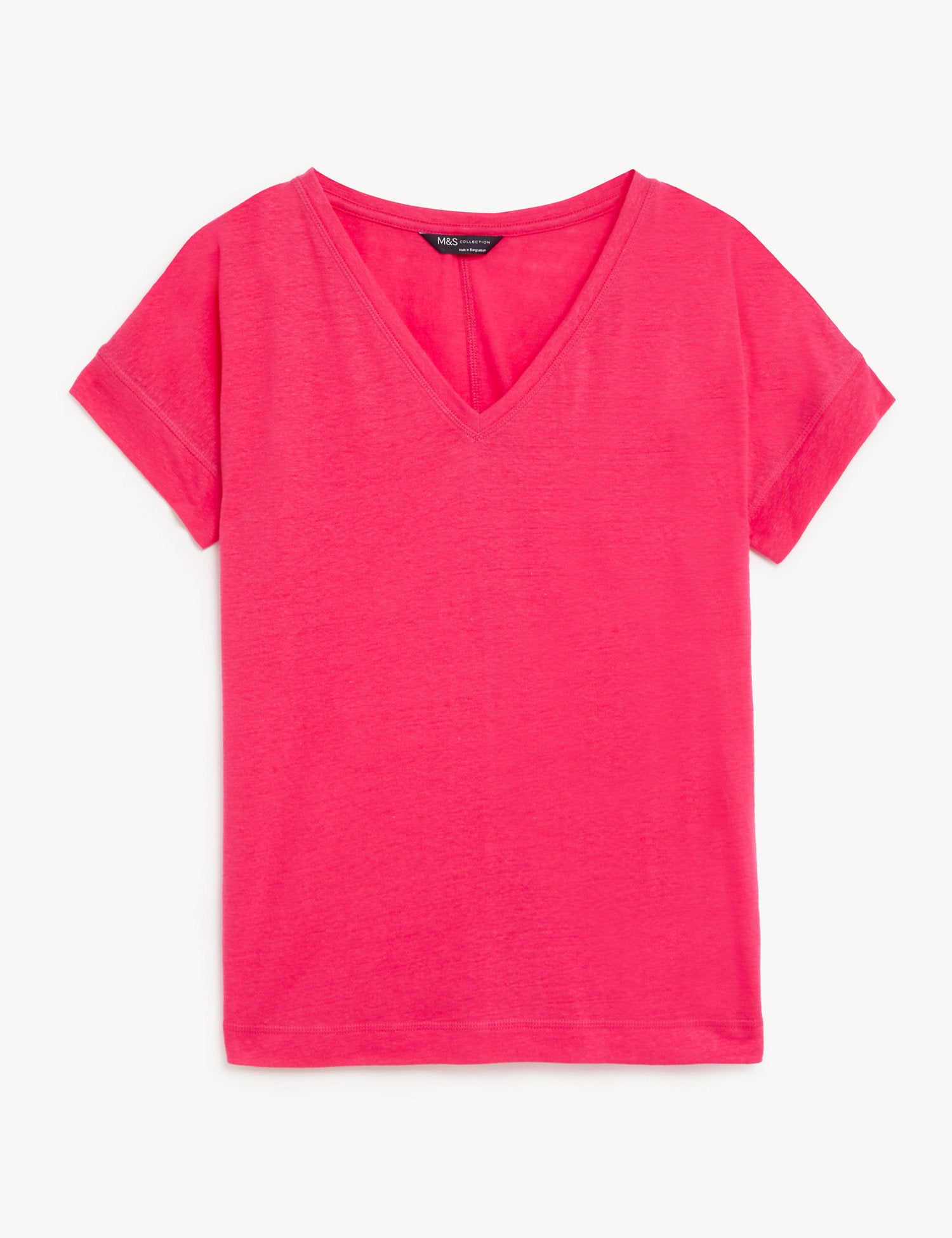 Linen Rich V-Neck T-Shirt