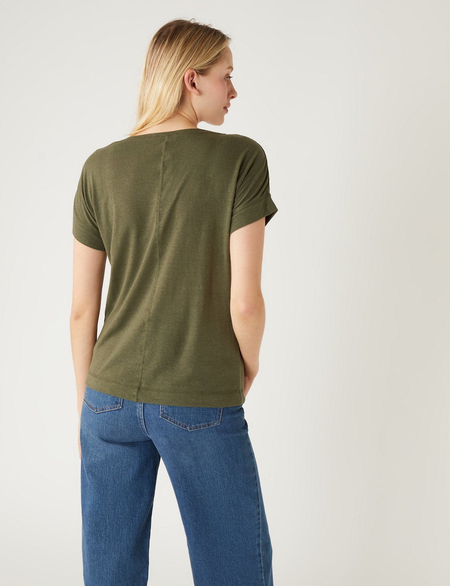 Linen Rich V-Neck T-Shirt