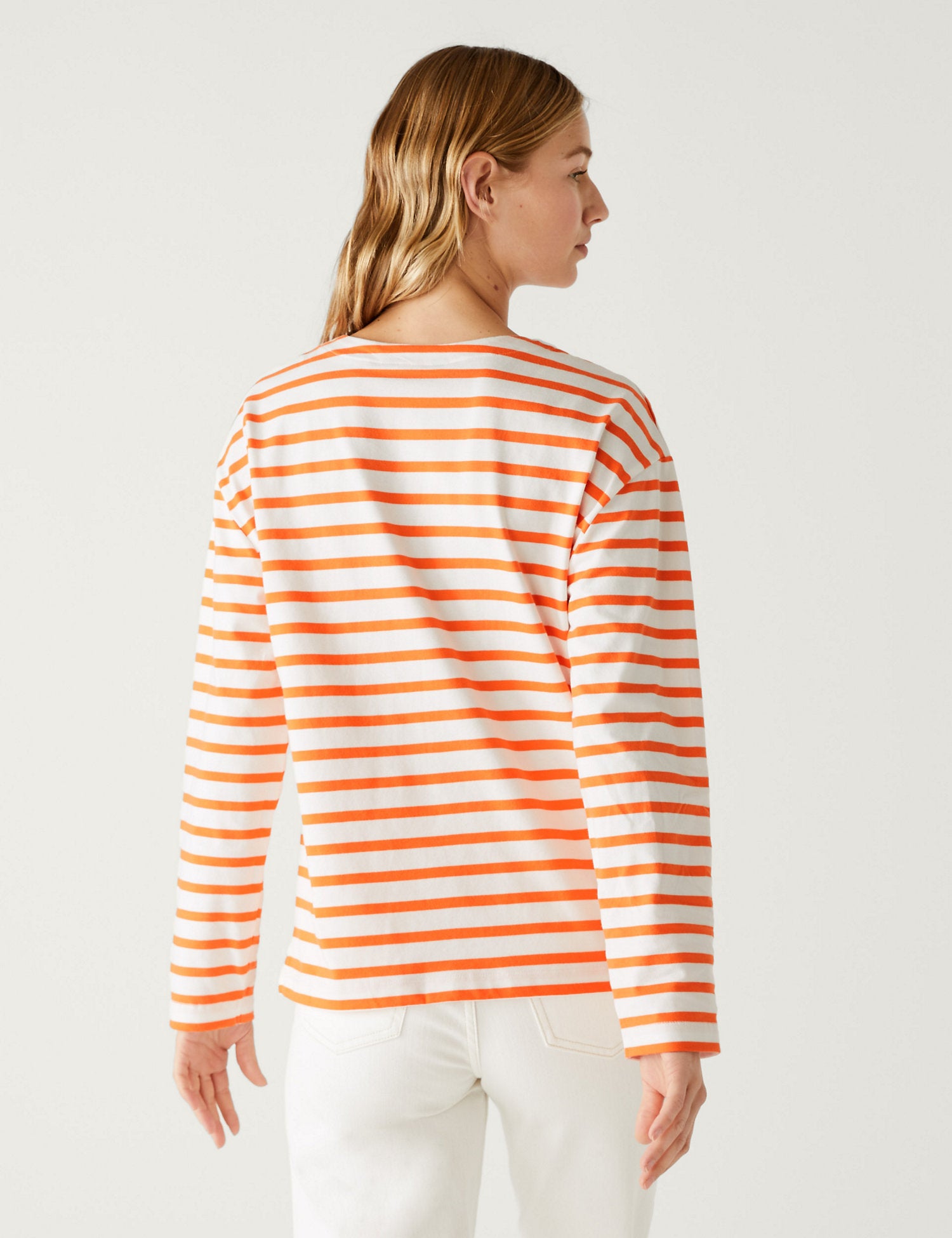 Pure Cotton Striped Crew Neck Top