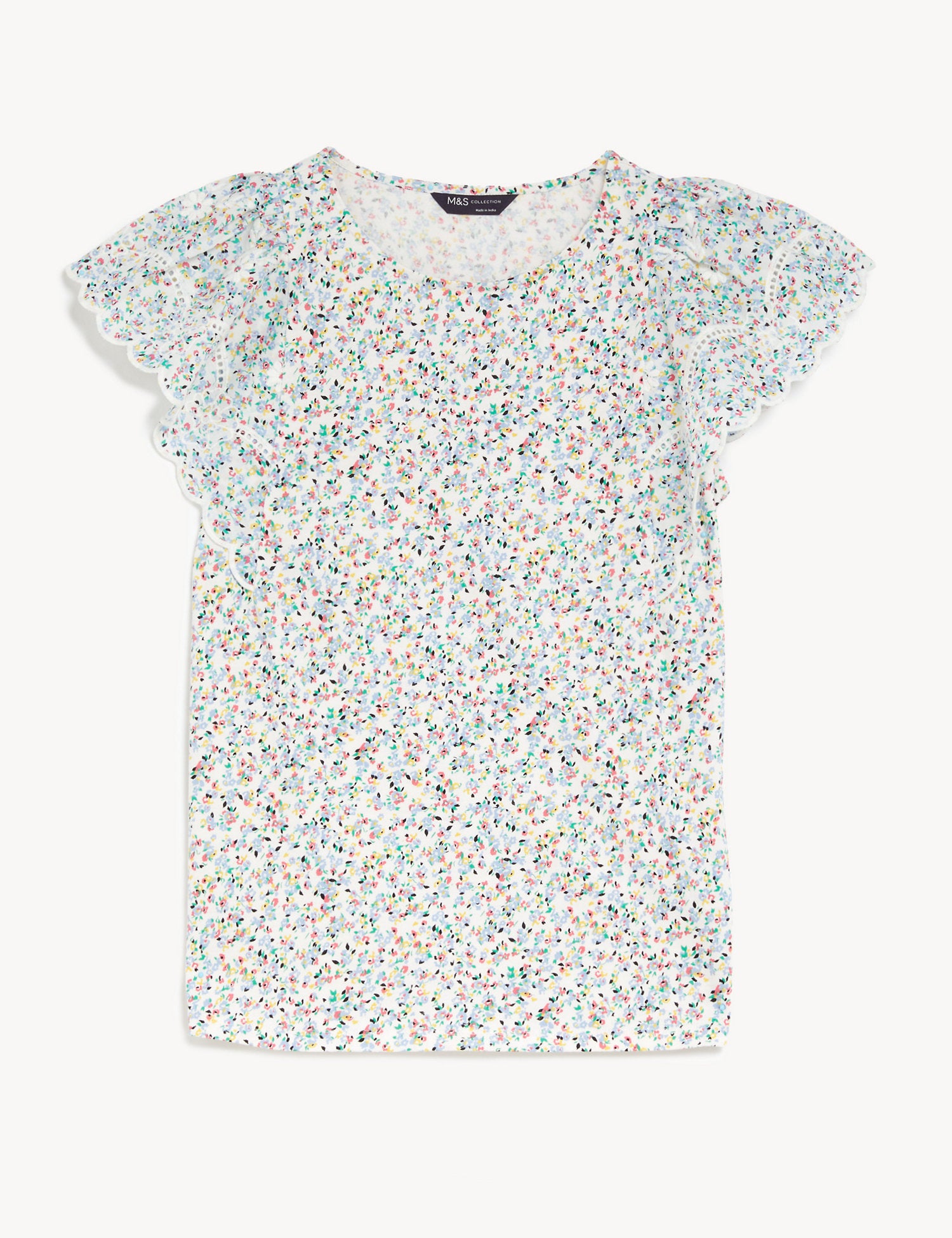 Pure Cotton Floral Broderie Top