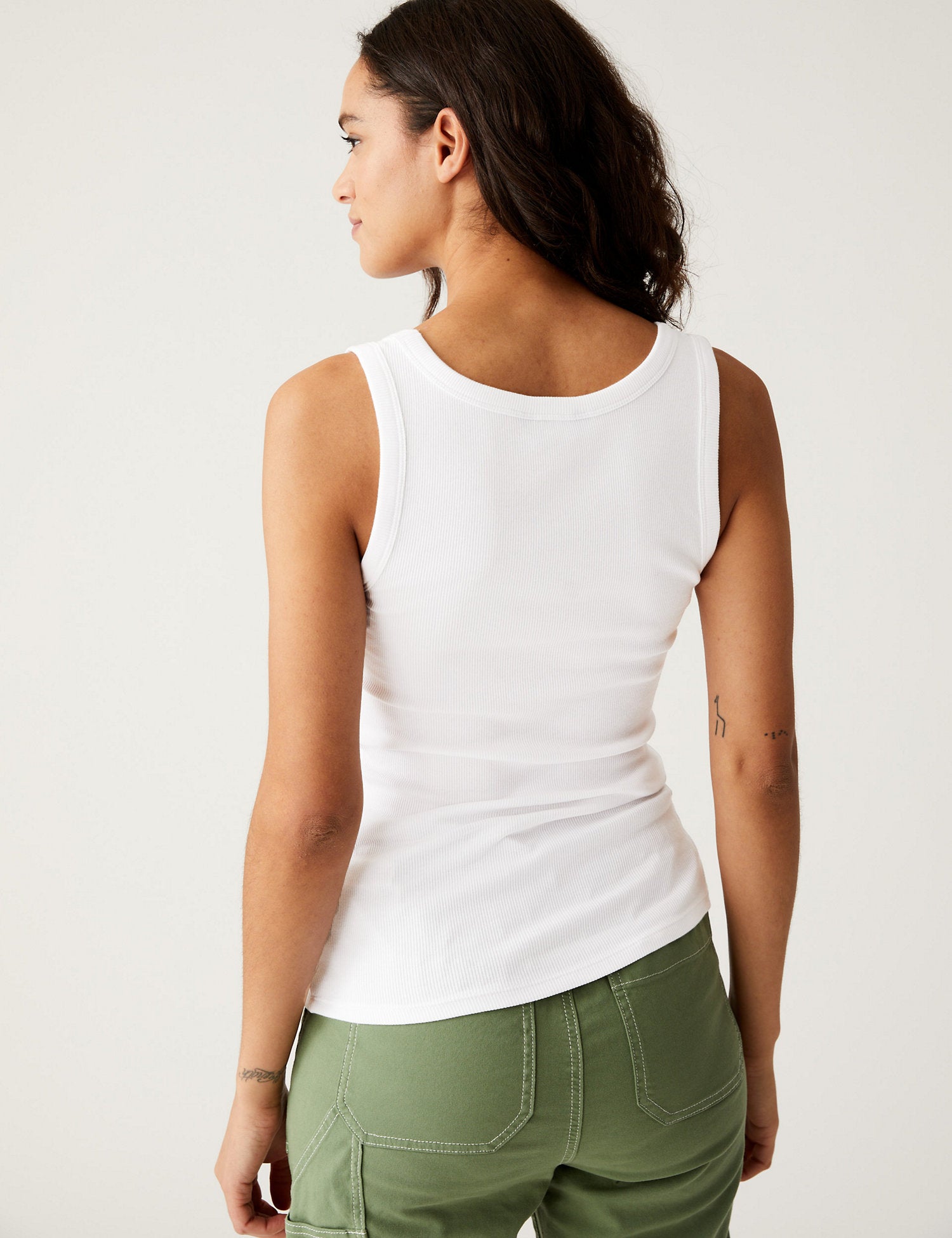 Cotton Rich Ribbed Slim Fit Vest Top