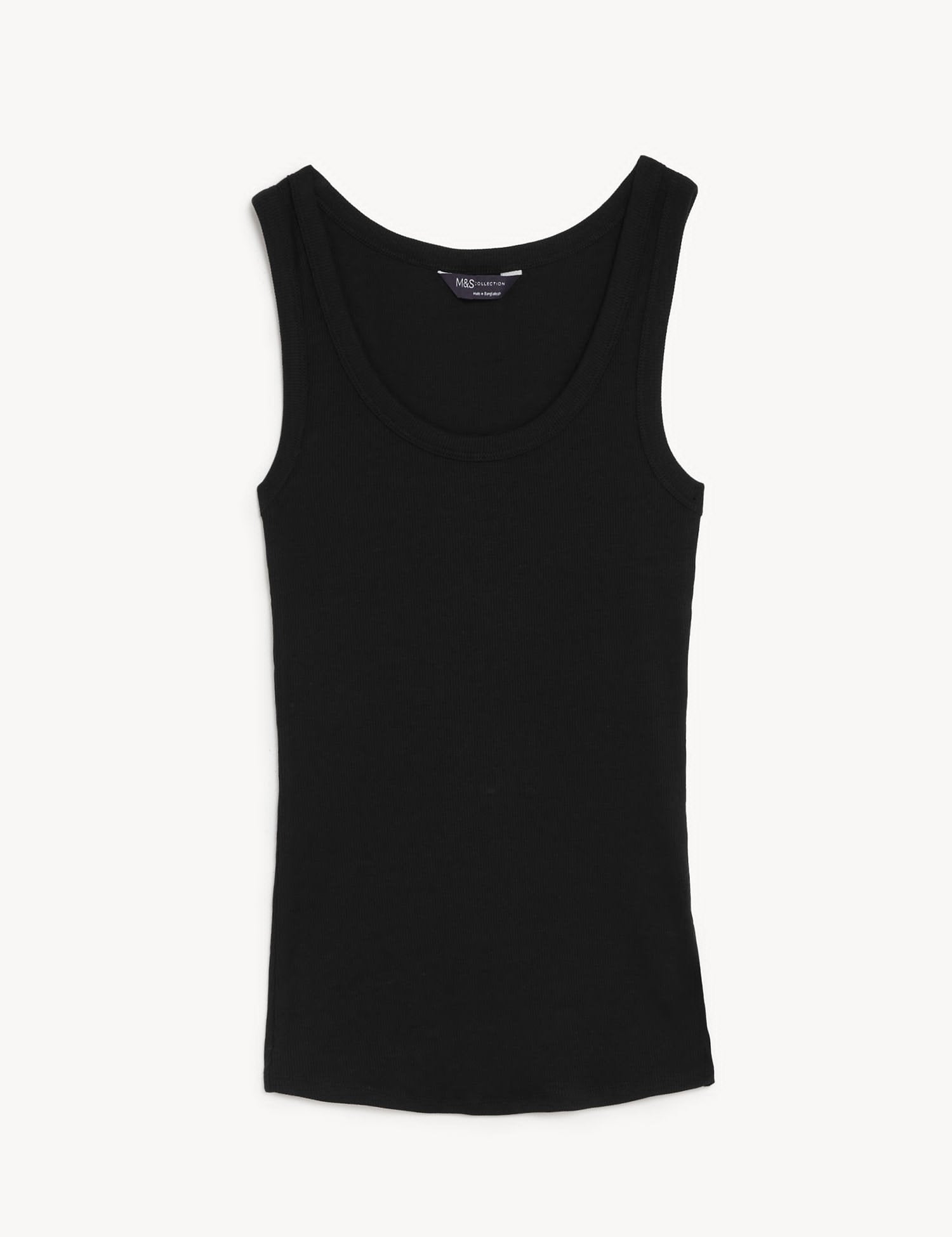 Cotton Rich Ribbed Slim Fit Vest Top