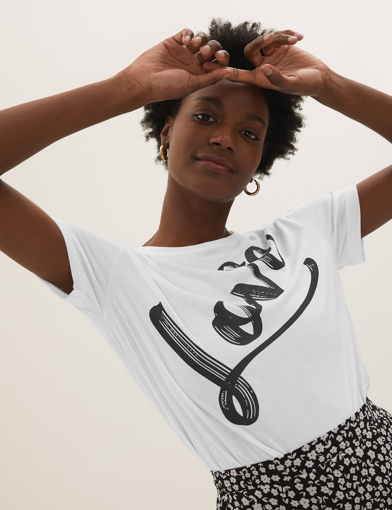 Love Slogan Crew Neck Relaxed T-Shirt