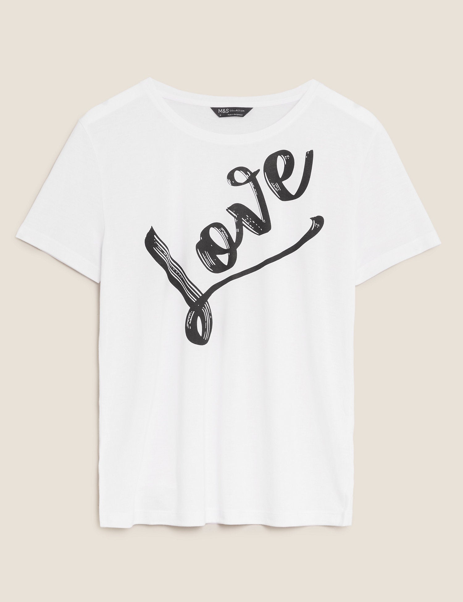 Love Slogan Crew Neck Relaxed T-Shirt