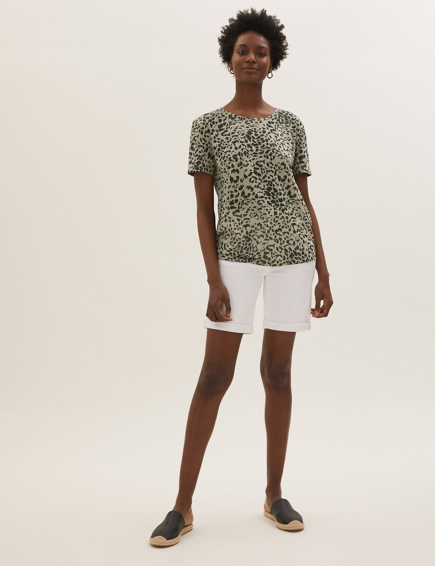 Animal Print Crew Neck Relaxed T-Shirt