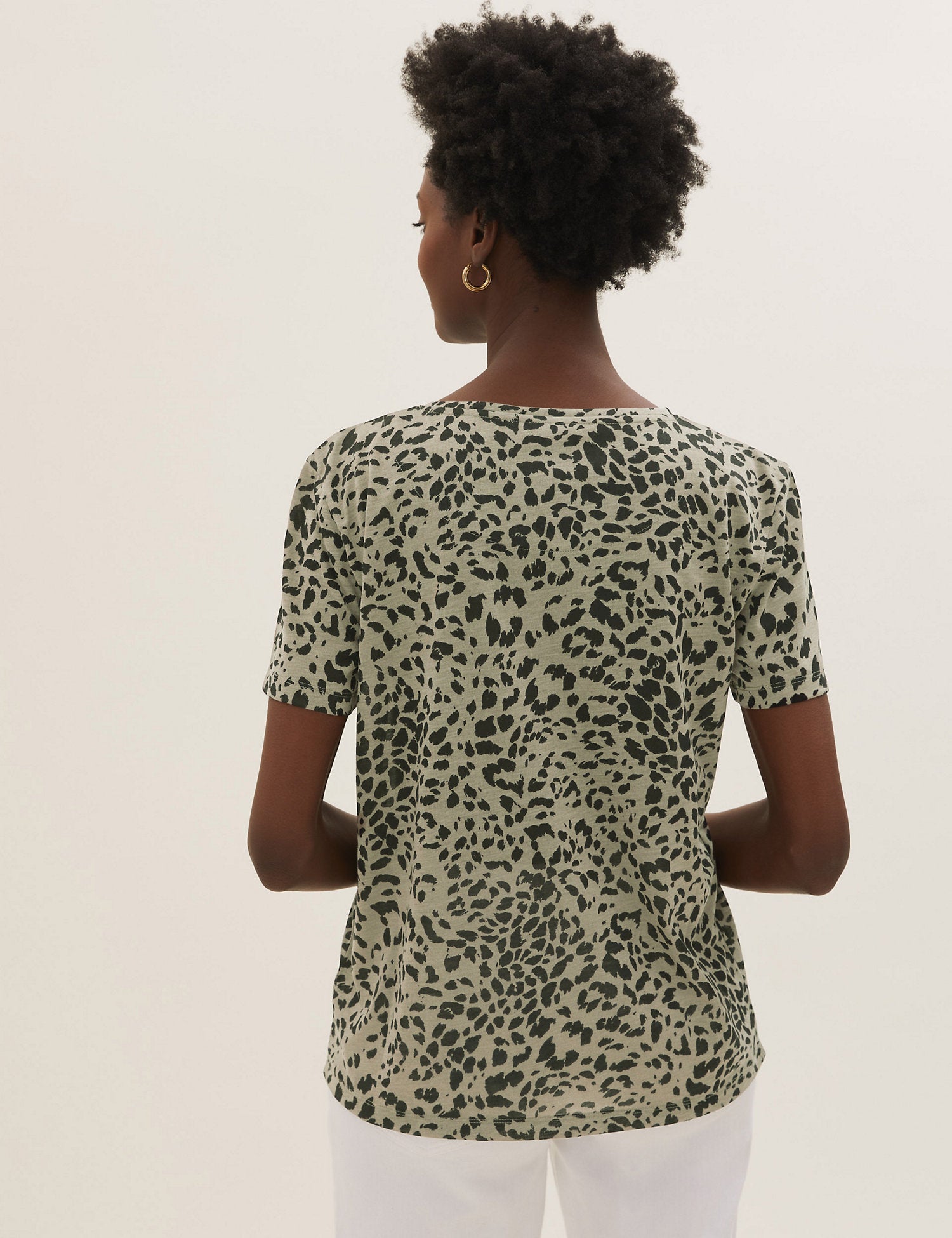 Animal Print Crew Neck Relaxed T-Shirt