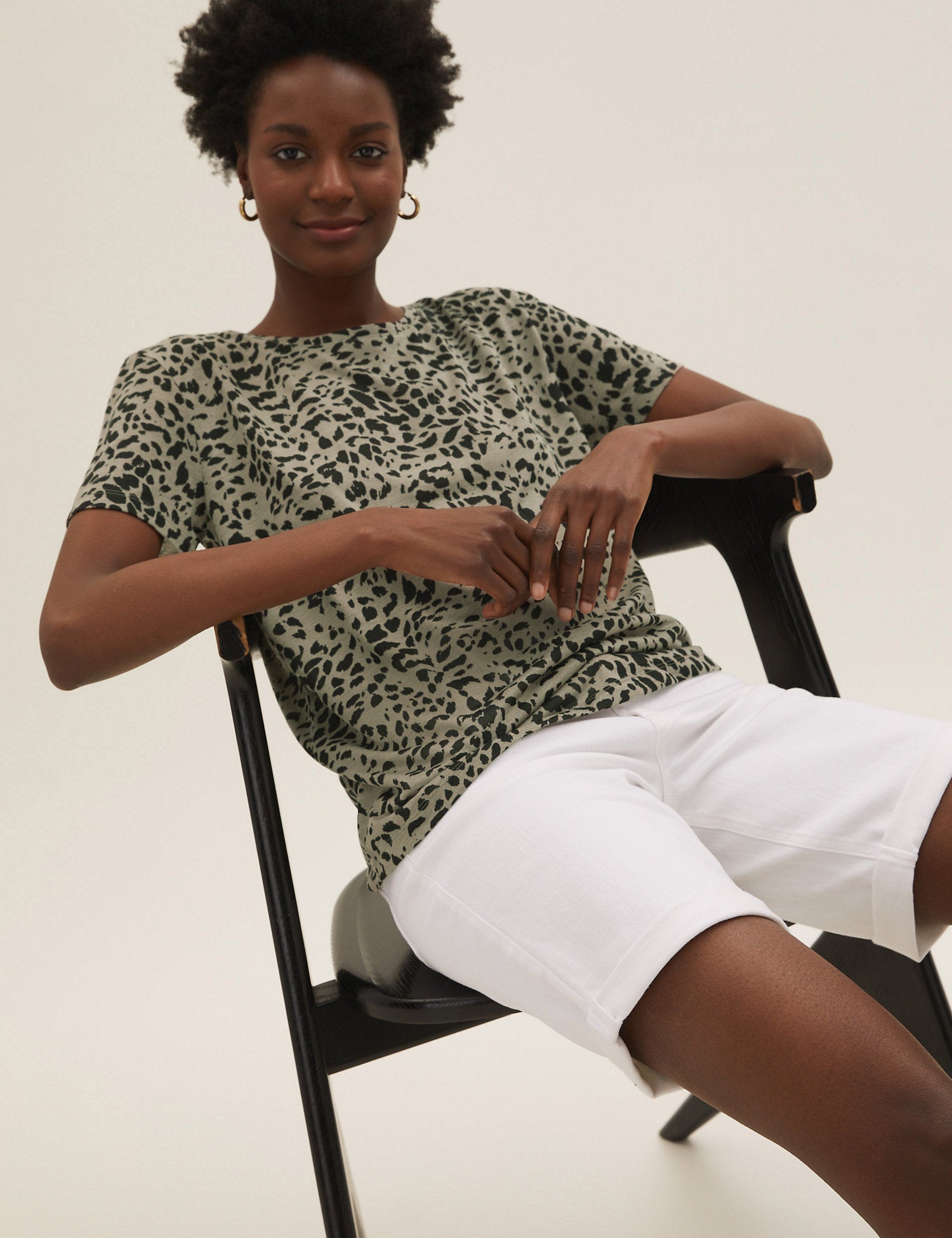 Animal Print Crew Neck Relaxed T-Shirt