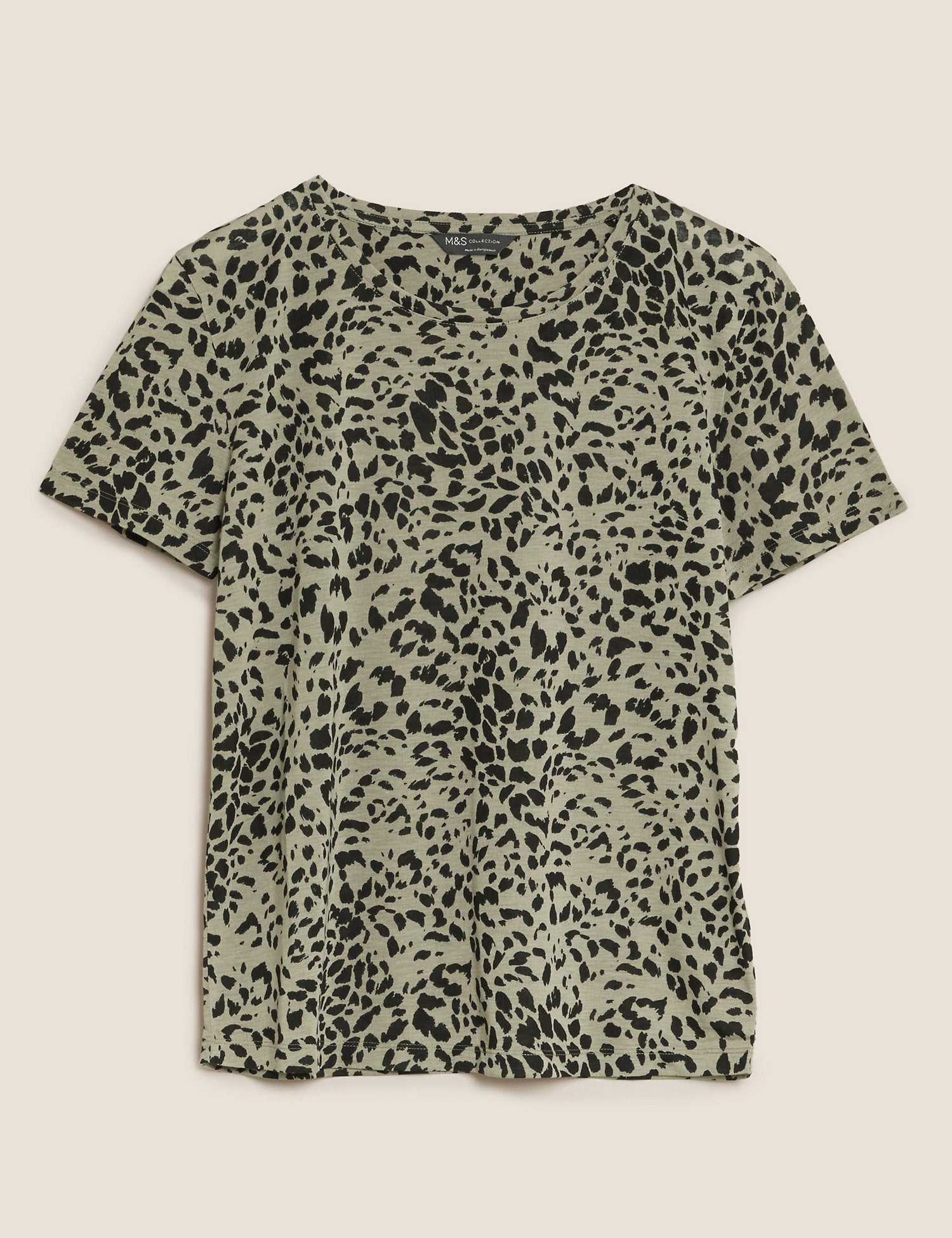 Animal Print Crew Neck Relaxed T-Shirt