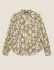 Printed Frill Neck Long Sleeve Blouse