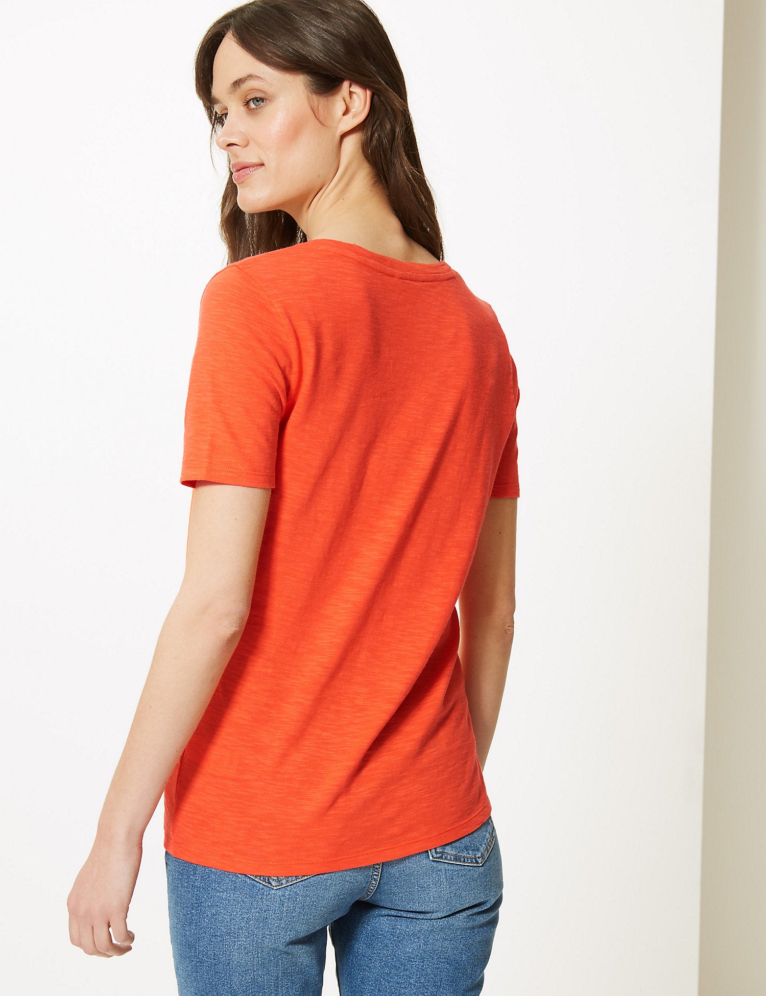 Cotton Rich Straight Fit Slub T-Shirt