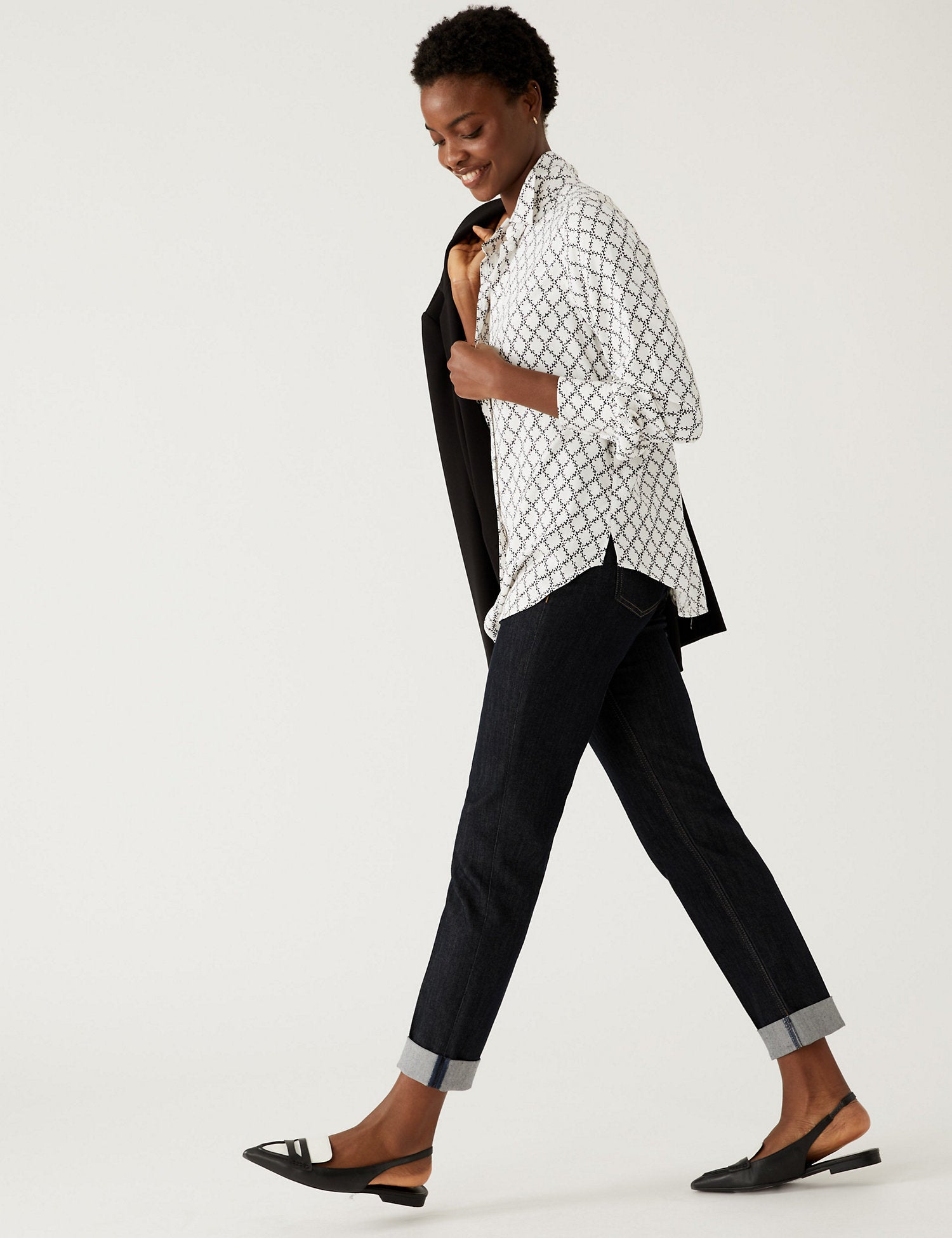 Printed Collared Long Sleeve Shirt