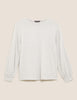 Sparkly Crew Neck Relaxed Long Sleeve Top