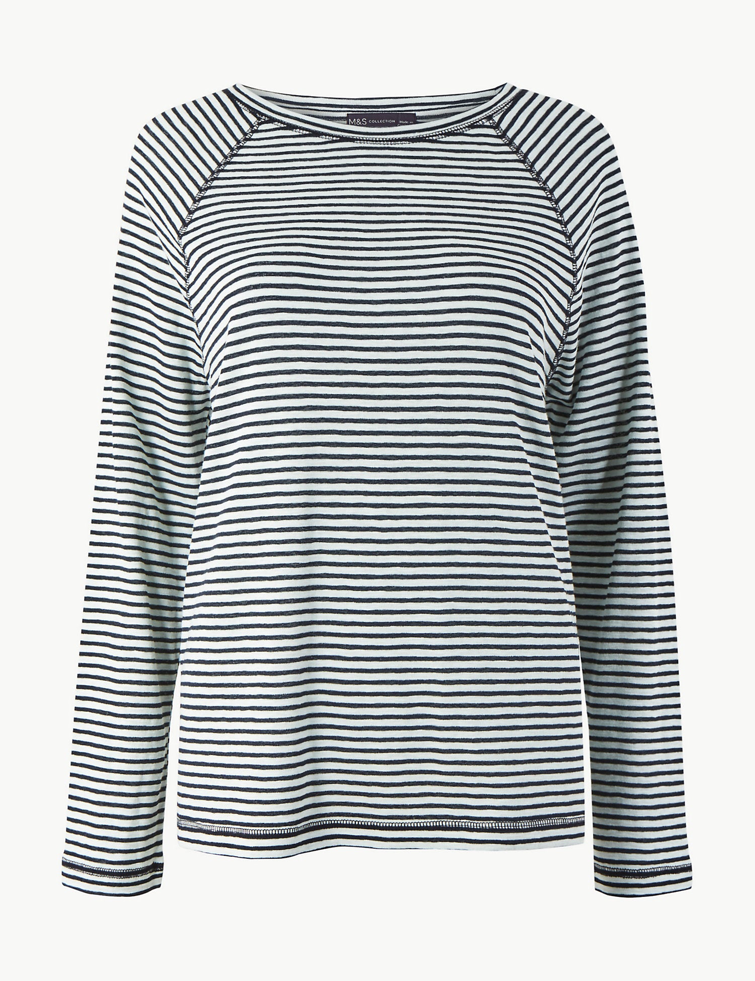 Cotton Rich Striped Regular Fit Top