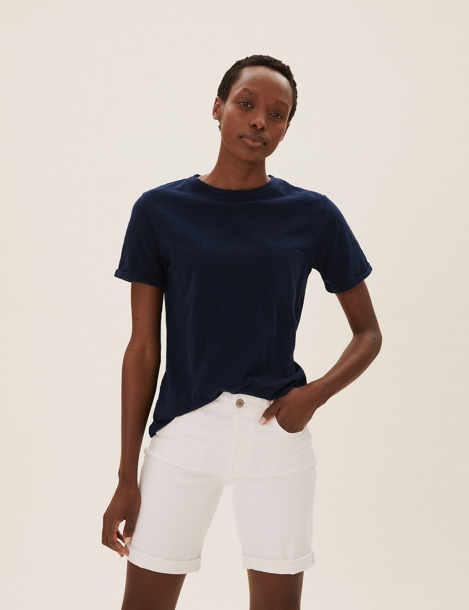 Pure Cotton Crew Neck T-Shirt