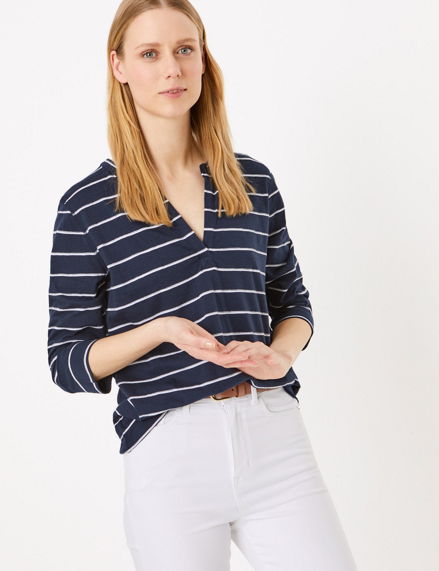 Pure Cotton Striped Long Sleeve Top