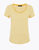 Pure Cotton Striped Scoop Neck T-Shirt