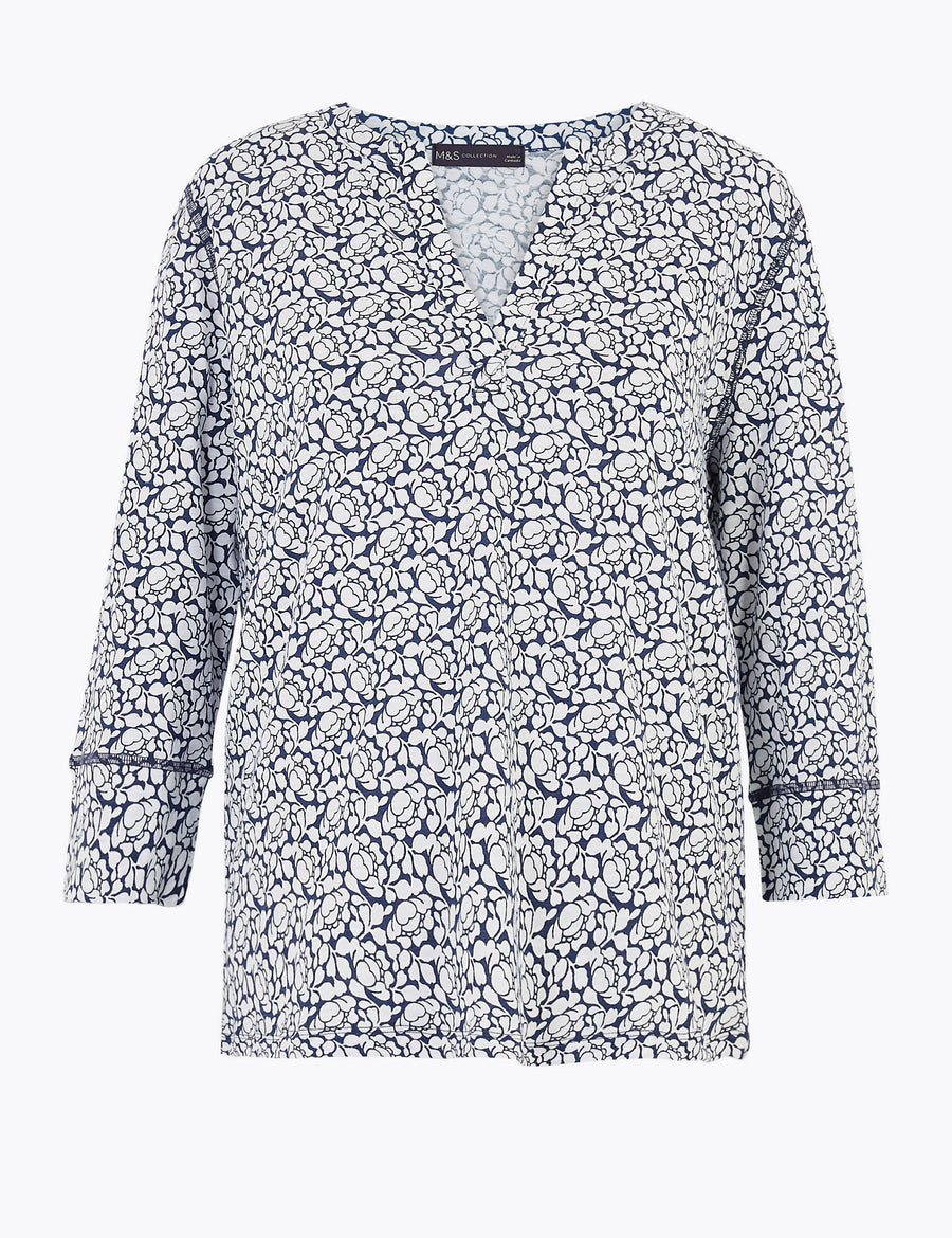 Pure Cotton Floral Blouse
