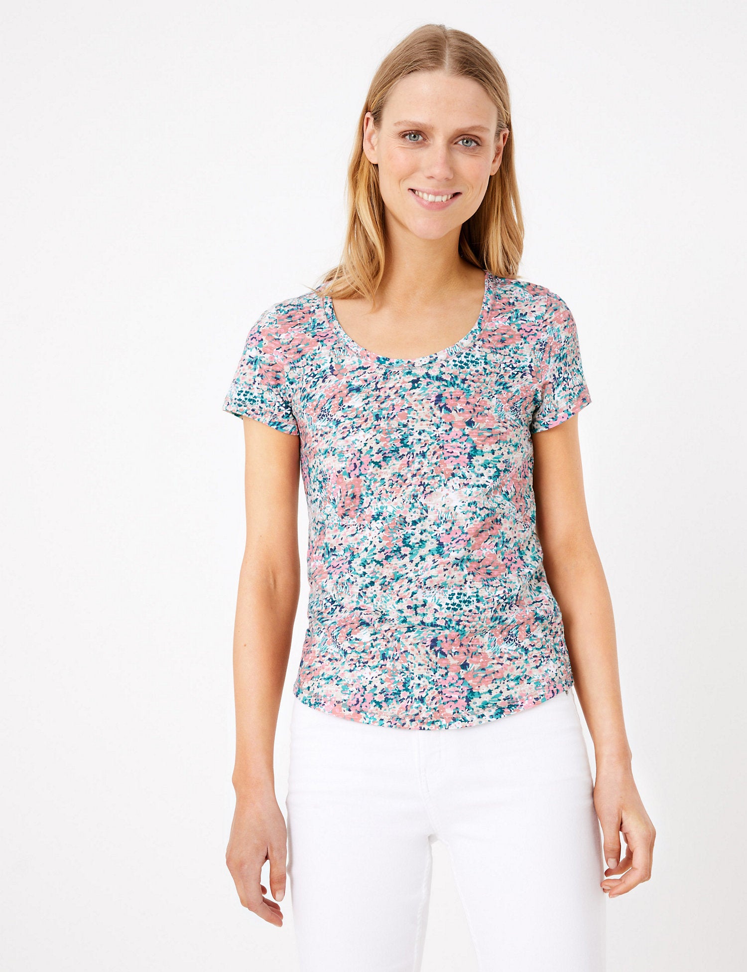 Pure Cotton Printed Short Sleeve Top