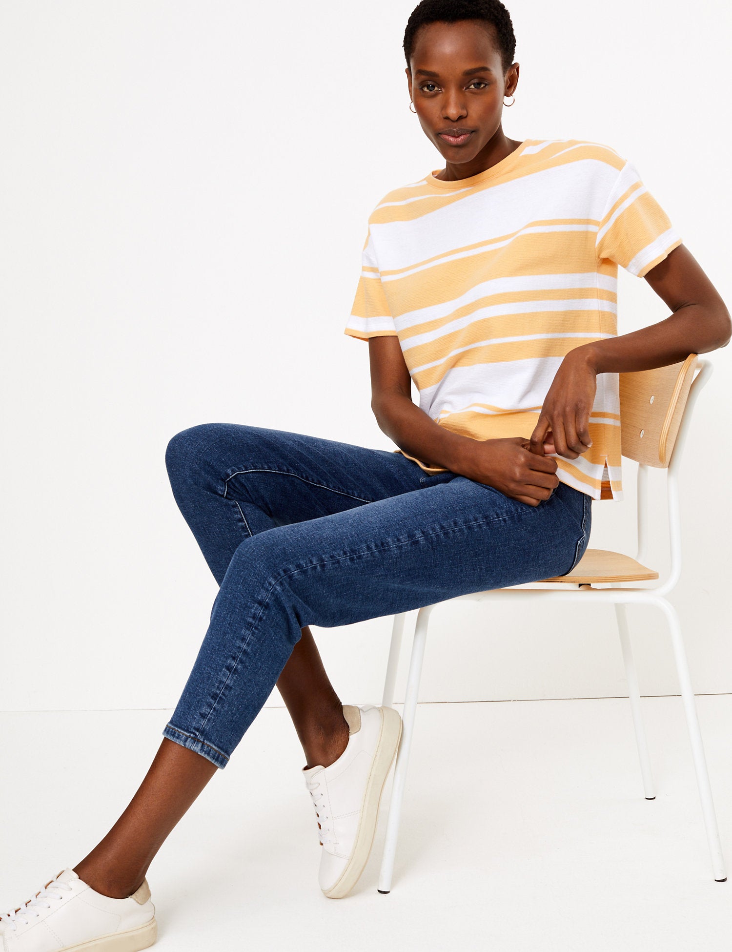 Pure Cotton Striped Straight Fit Top