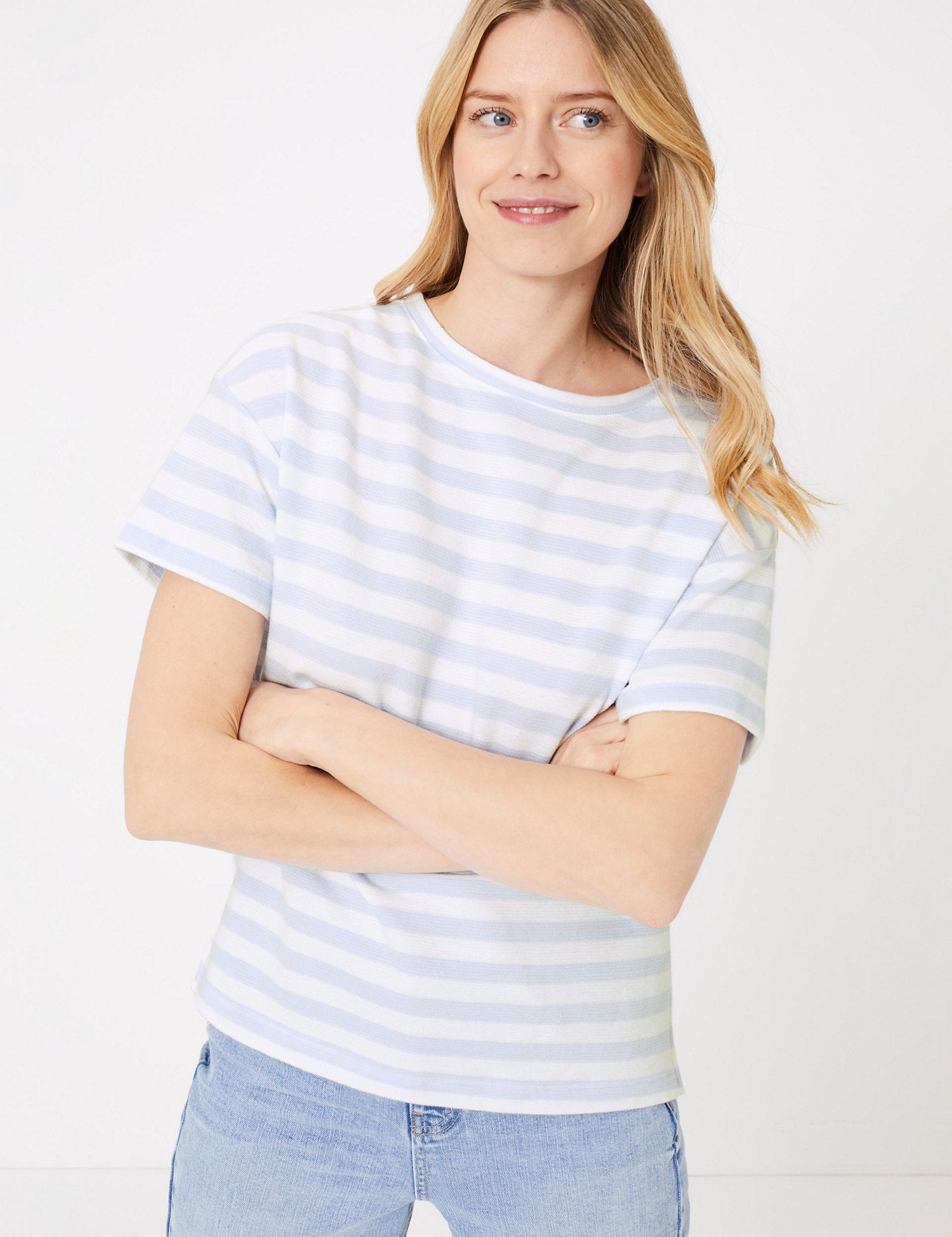 Pure Cotton Striped Straight Fit Top