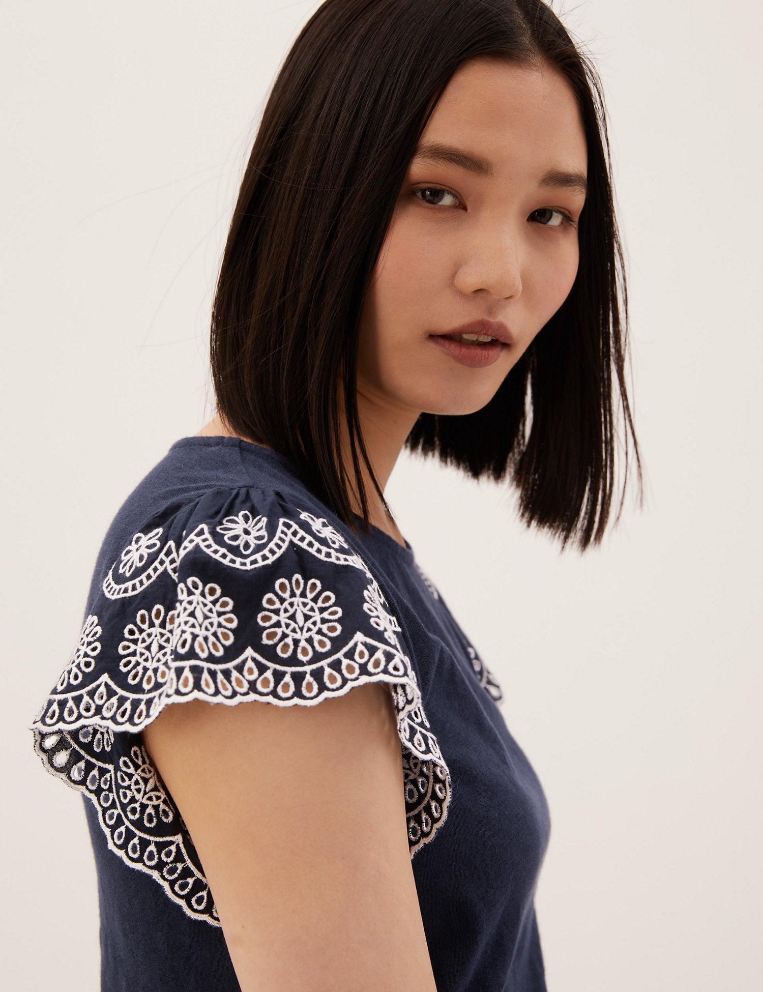 Pure Cotton Embroidered Sleeveless Vest