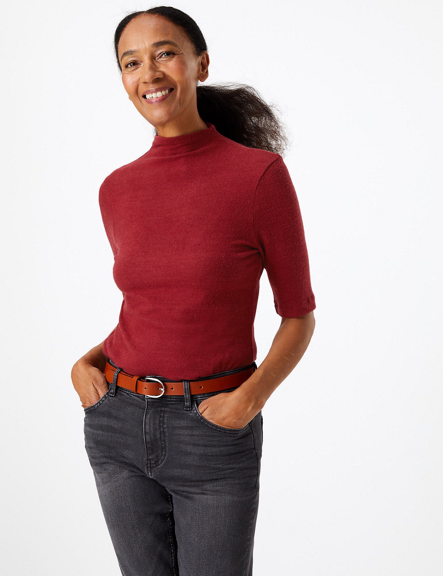 Textured Cosy Short Sleeve Top