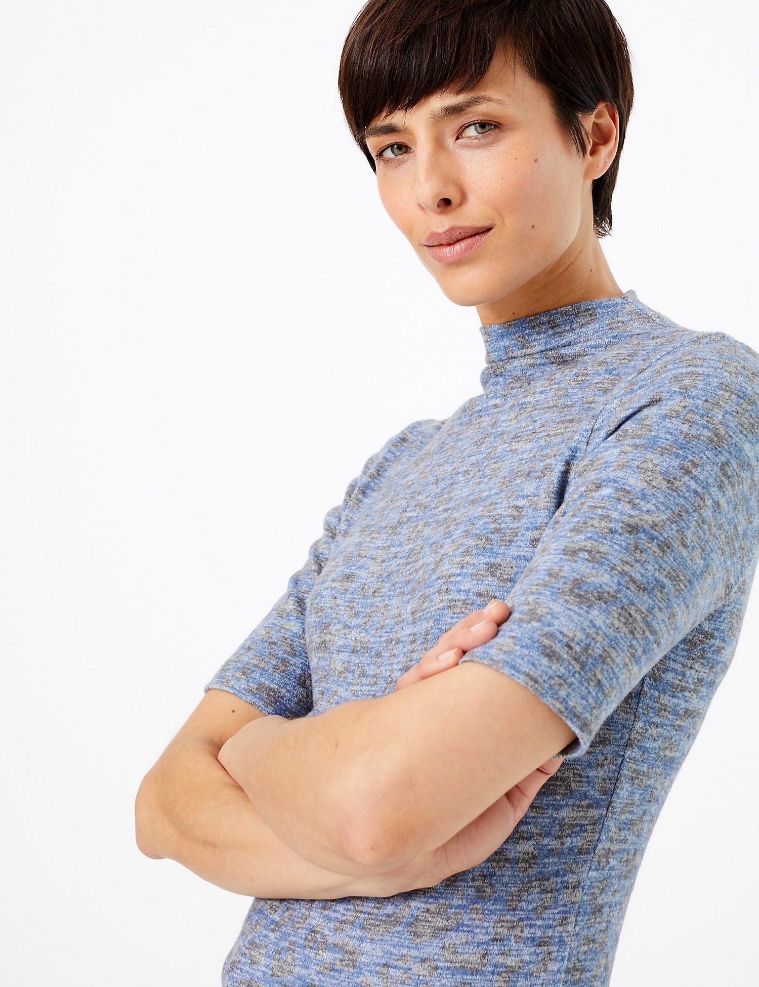 Leopard Print Cosy Fitted Top