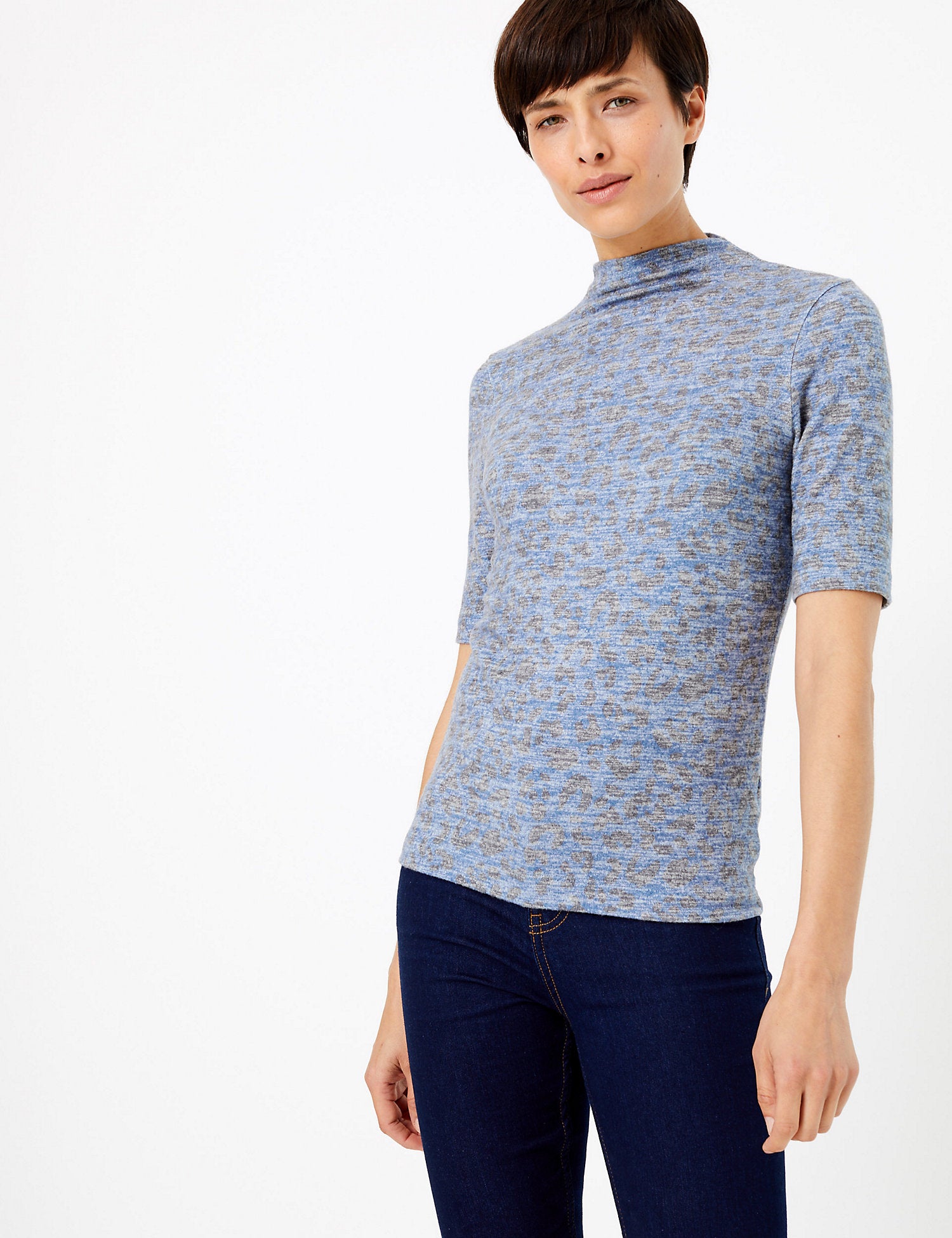 Leopard Print Cosy Fitted Top
