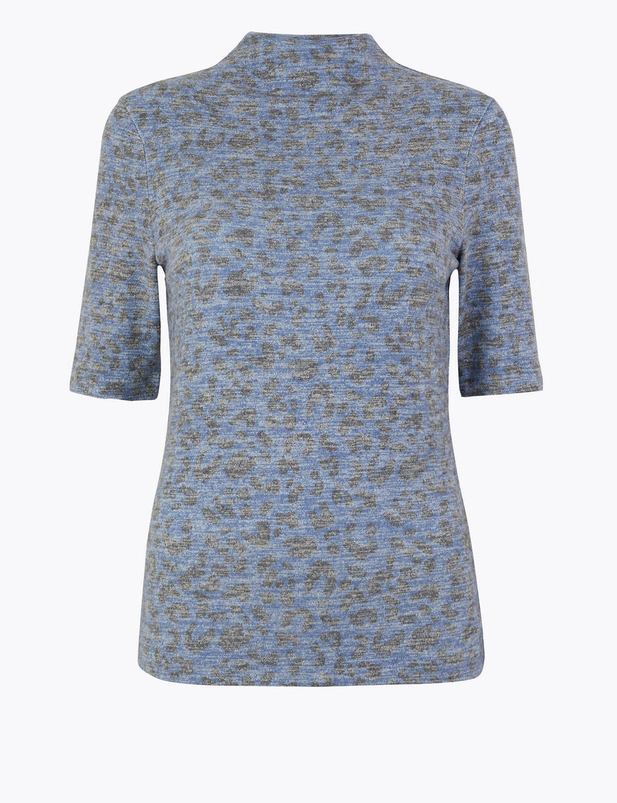Leopard Print Cosy Fitted Top