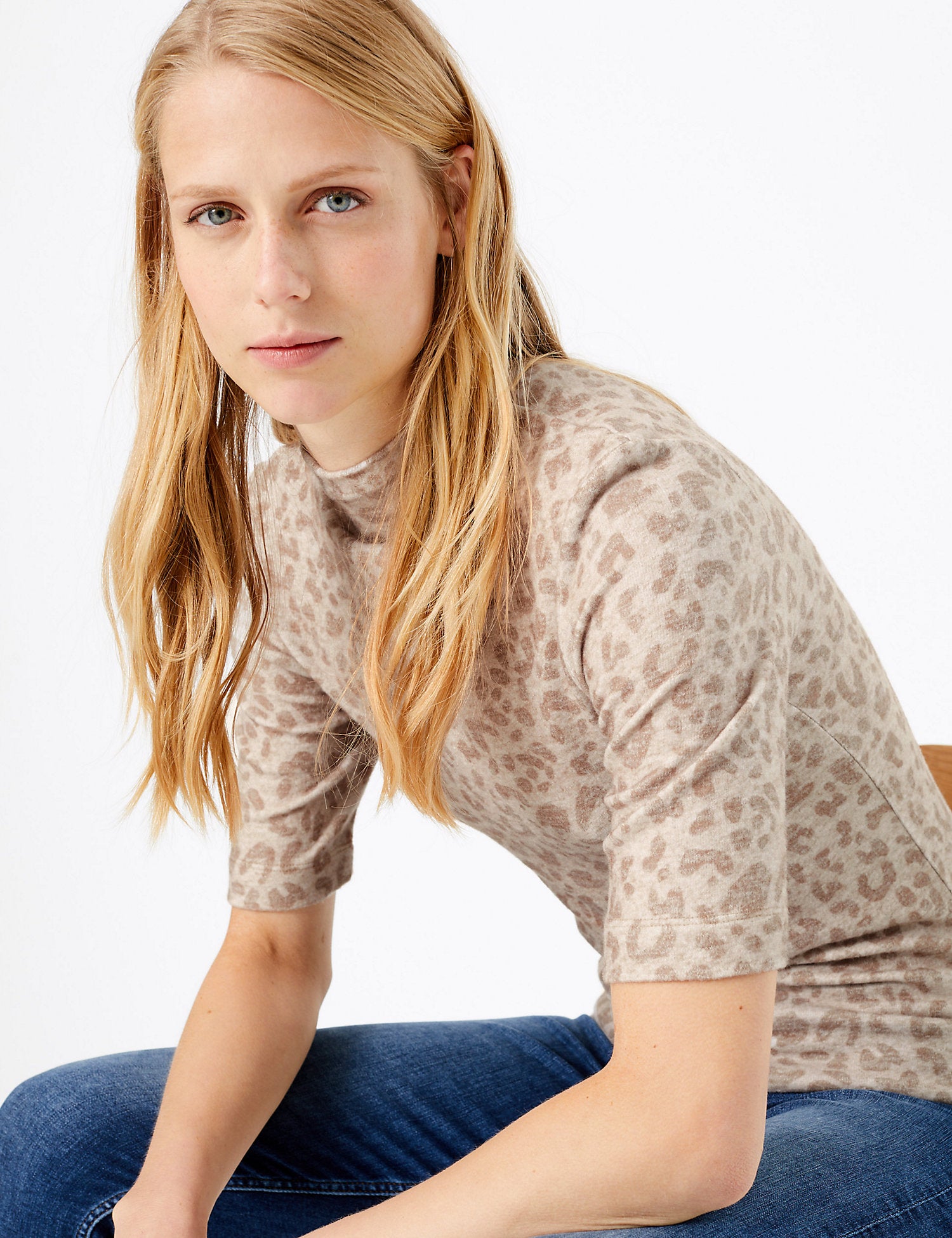 Leopard Print Cosy Fitted Top
