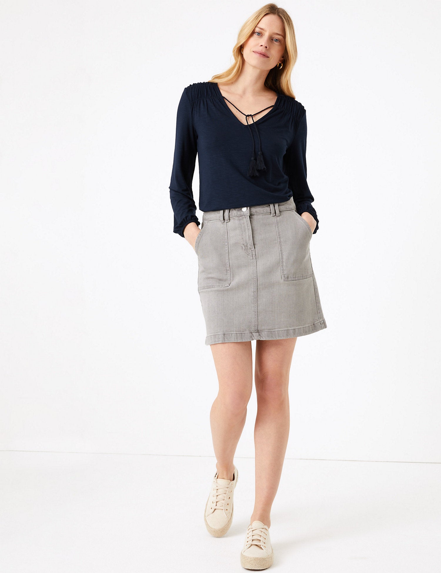 V-Neck Relaxed Blouse