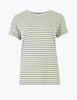 Linen Striped Relaxed T-Shirt