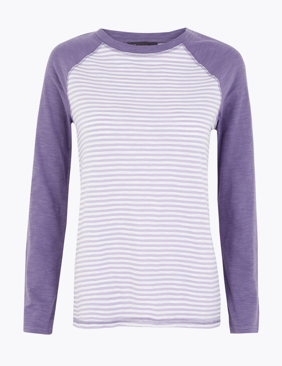 Pure Cotton Striped Long Sleeve Top