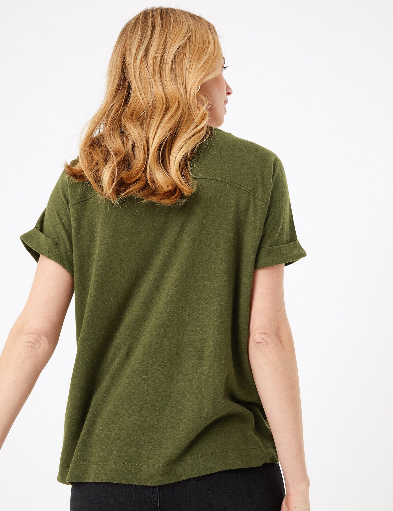 Linen Relaxed Short Sleeve Top