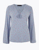 Floral V-Neck Relaxed Long Sleeve Blouse