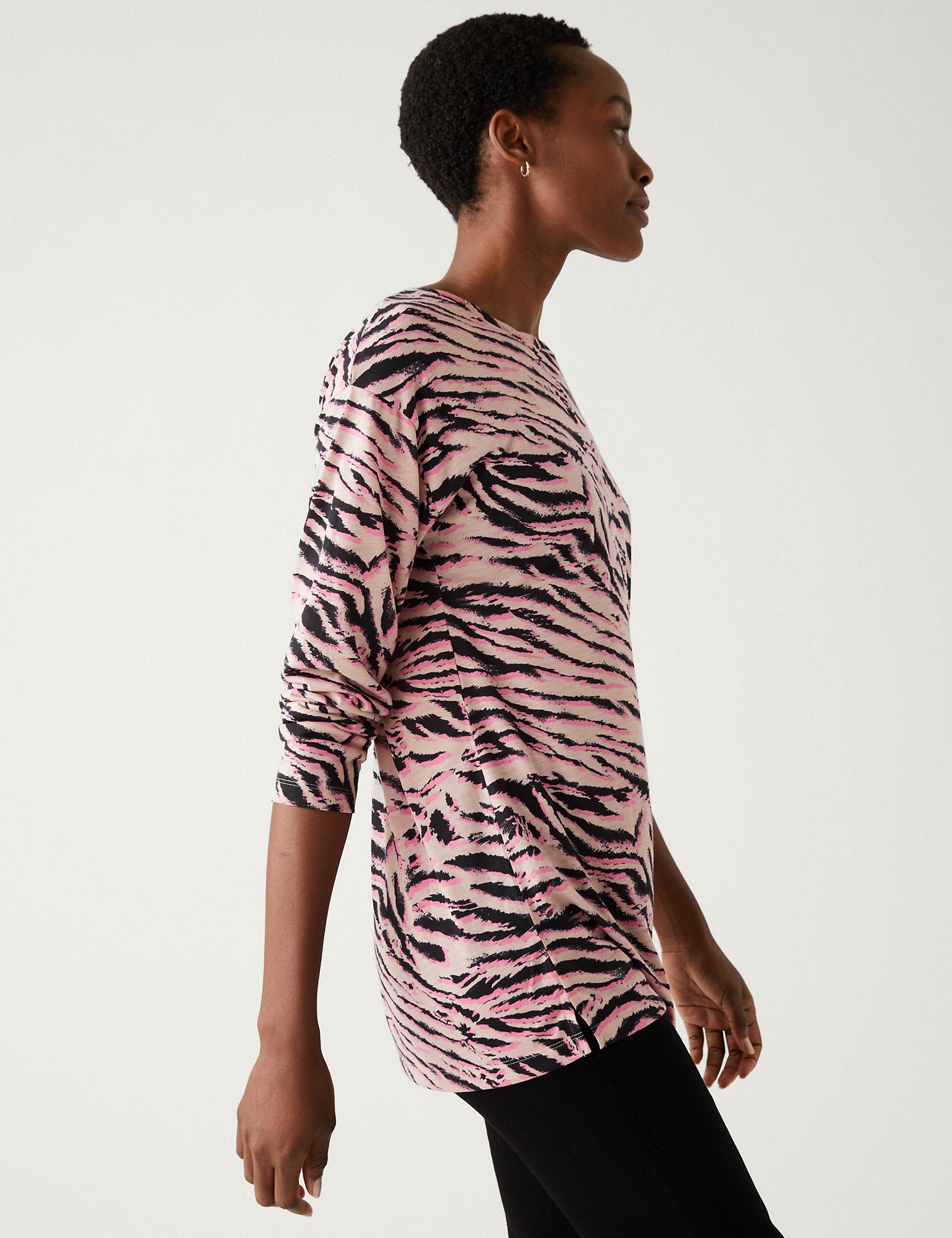 Printed Relaxed Longline Top
