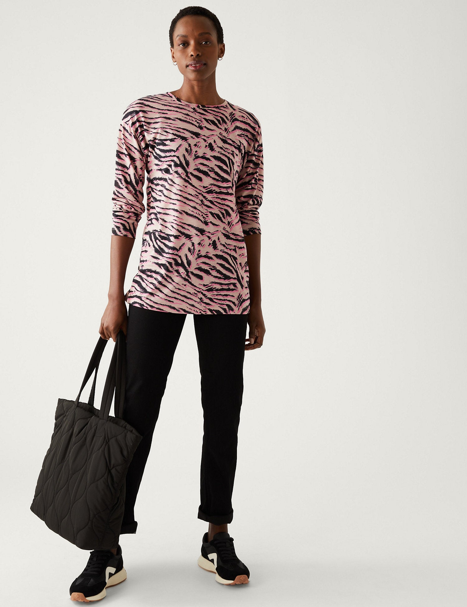Printed Relaxed Longline Top
