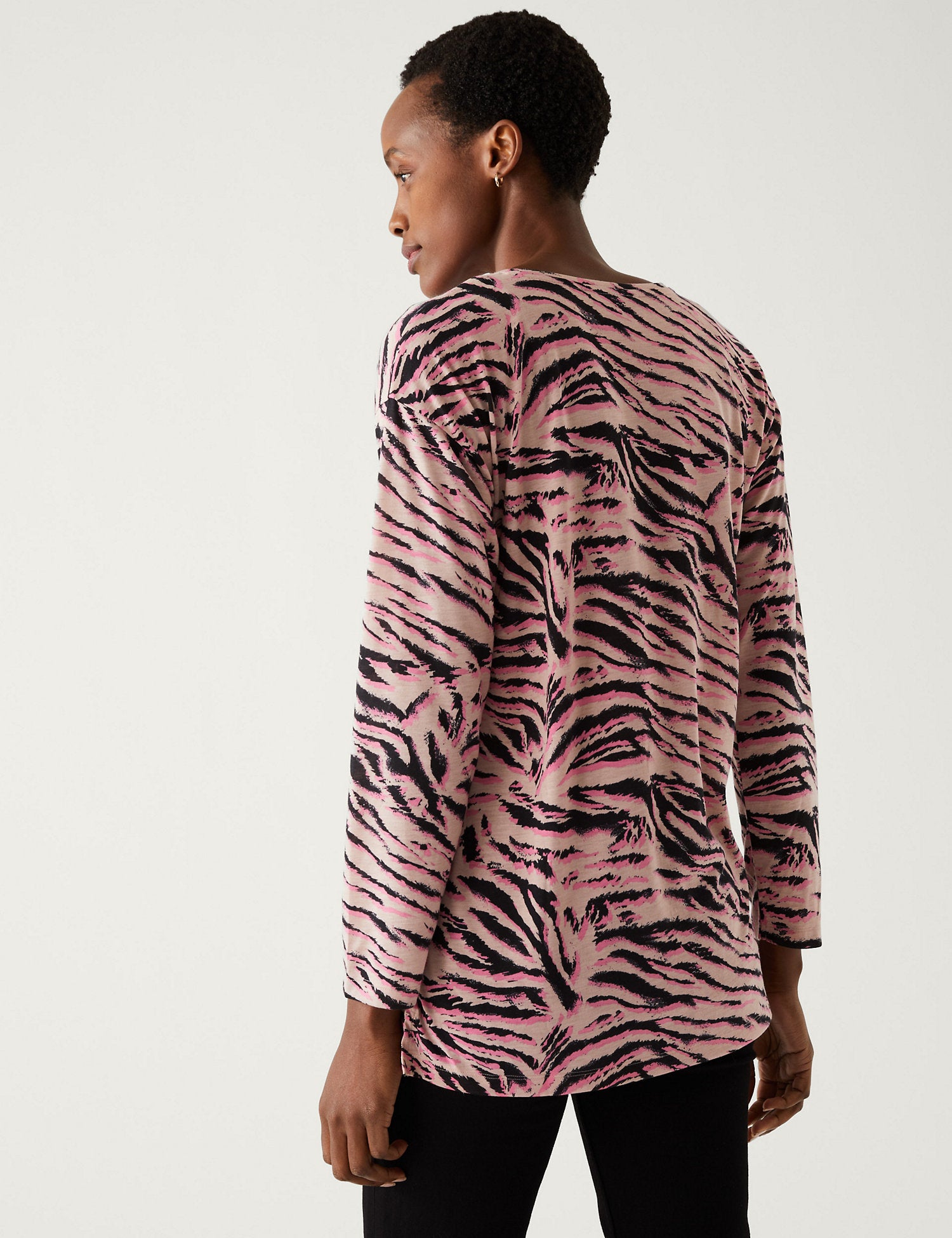 Printed Relaxed Longline Top