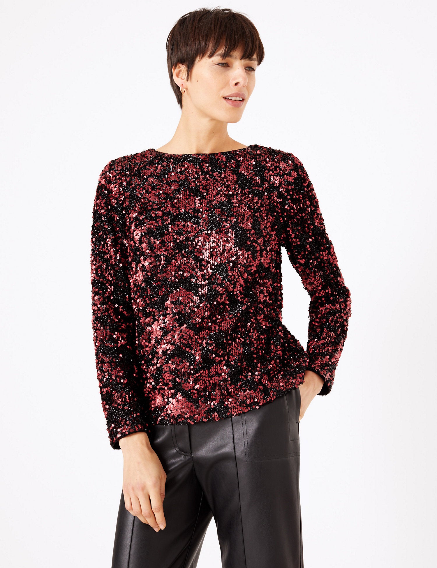 Sequin Long Sleeve Top
