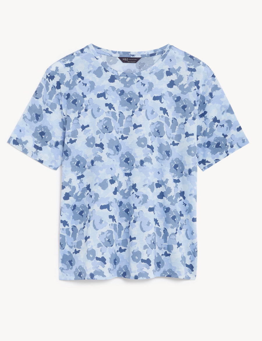 Printed Crew Neck Relaxed T-Shirt