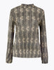 Printed Plisse Relaxed Fit Blouse