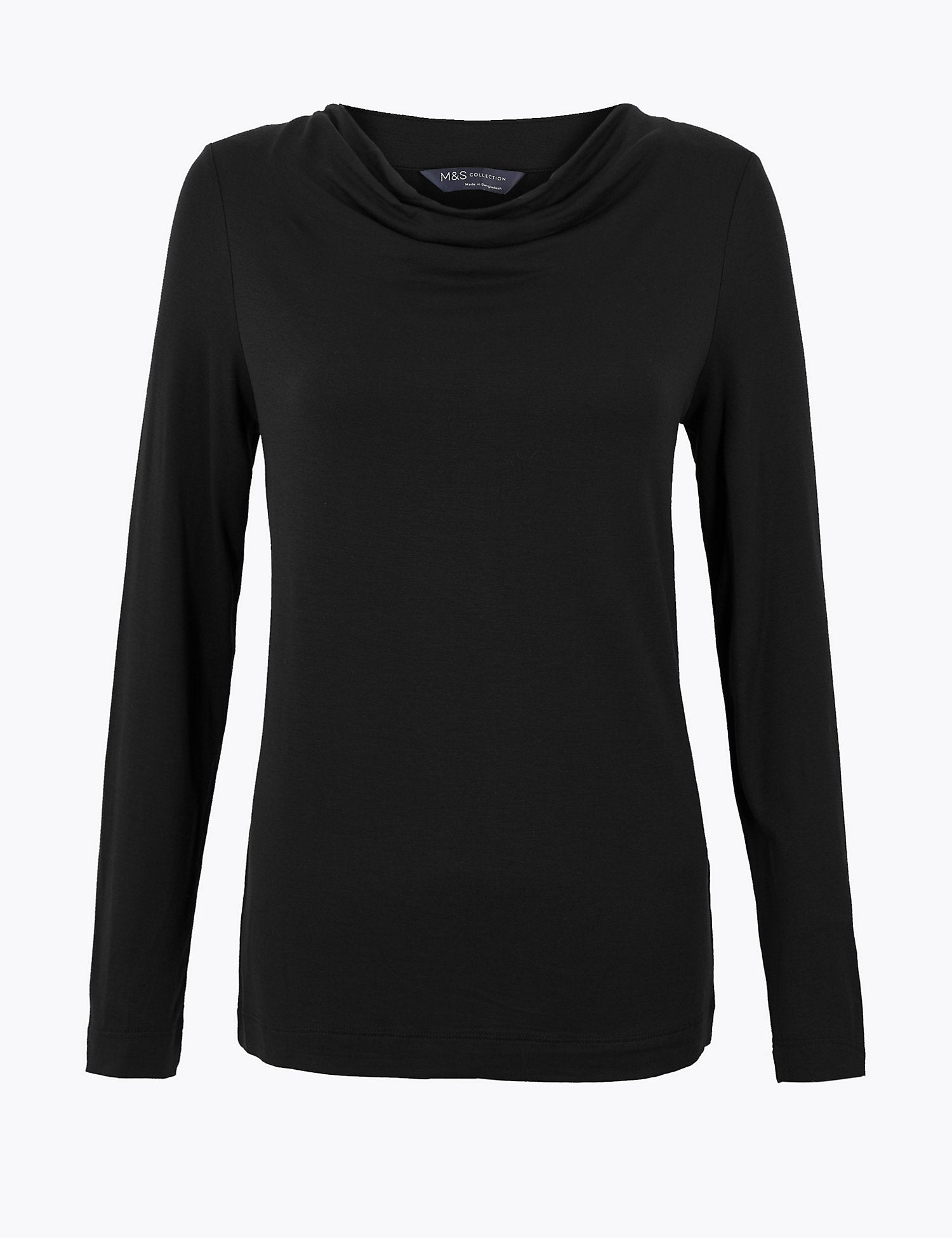 Cowl Neck Regular Fit Long Sleeve Top