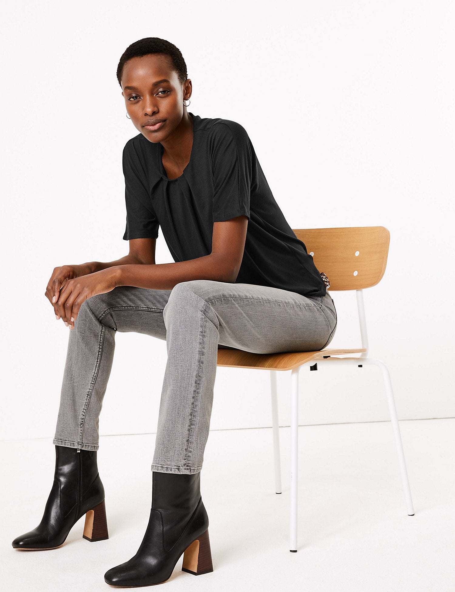 Relaxed Batwing Short Sleeve Top