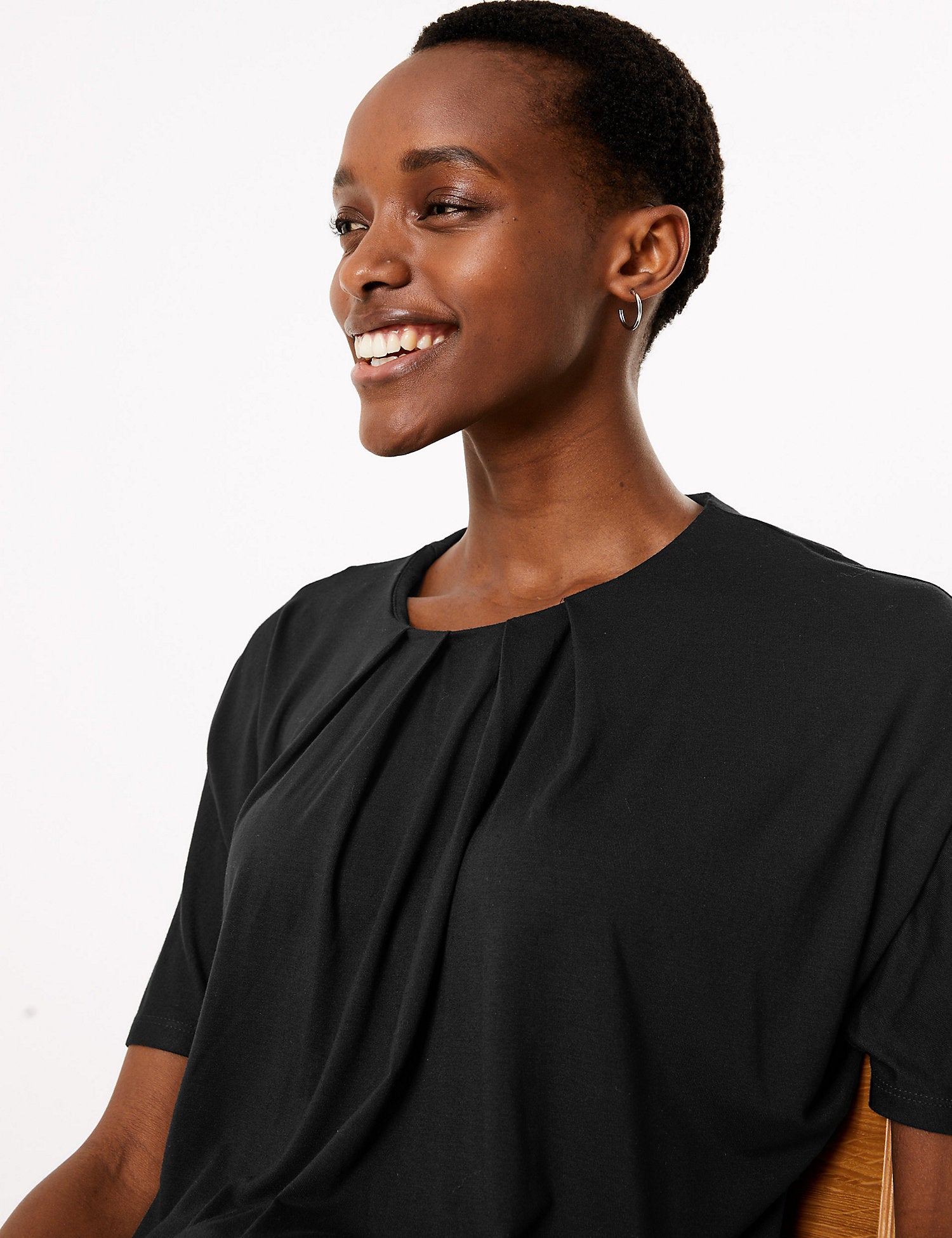 Relaxed Batwing Short Sleeve Top