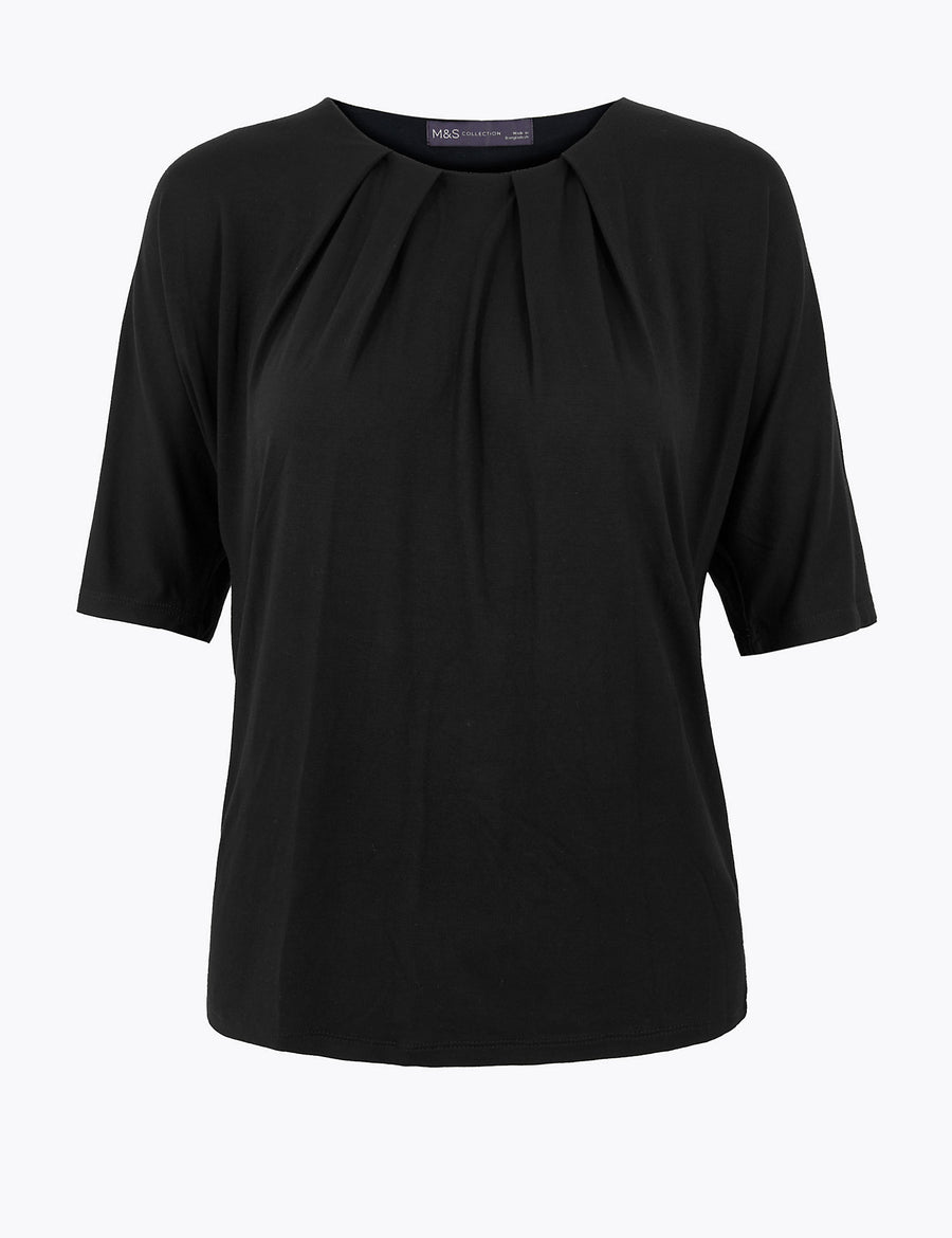 Relaxed Batwing Short Sleeve Top
