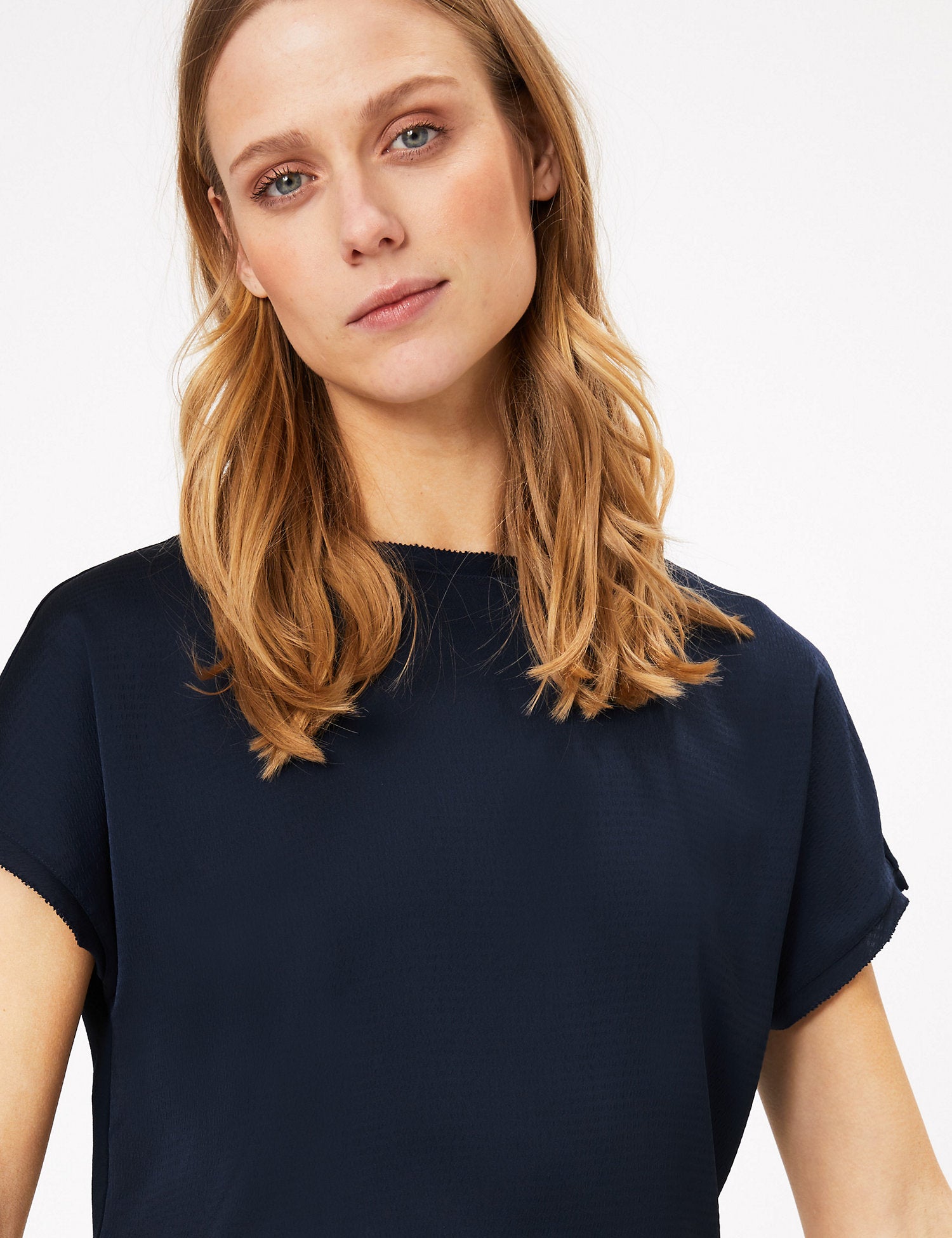 Slash Neck Straight Fit Blouse